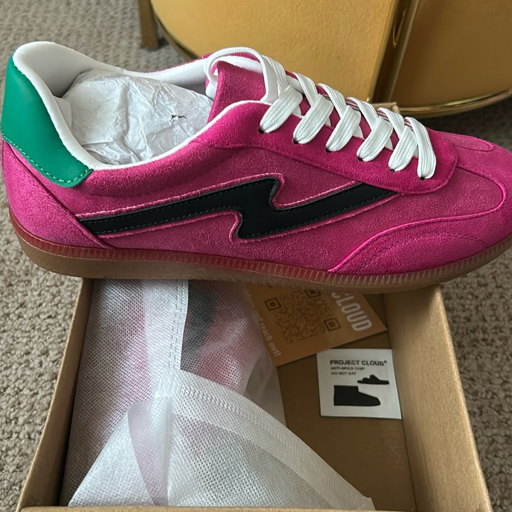 New Hot Pink Suede Sneakers